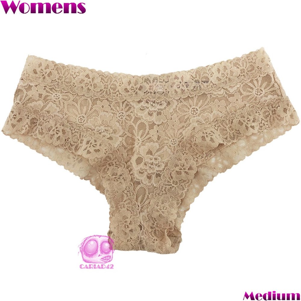 3/$25 Victoria’s Secret Medium Lace Cheeky Panties Nude .. NWT